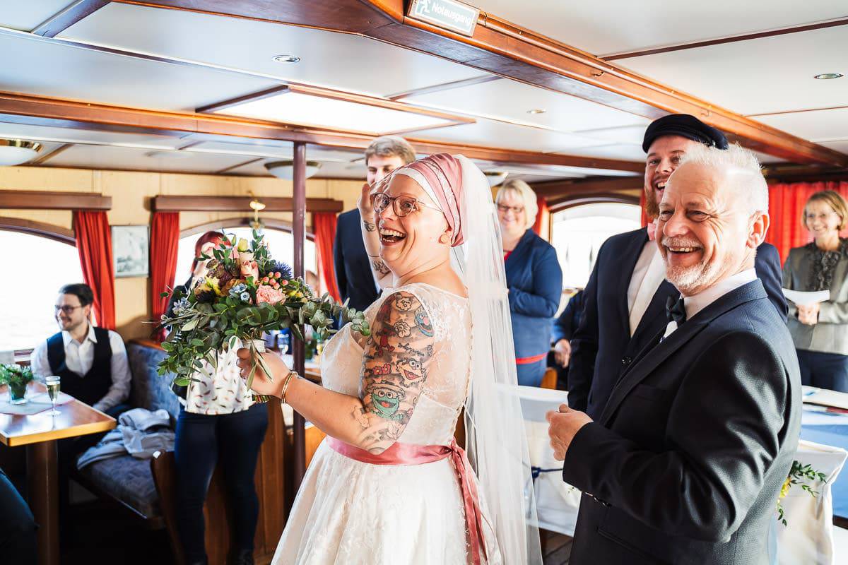 Freude Hochzeit Schiff