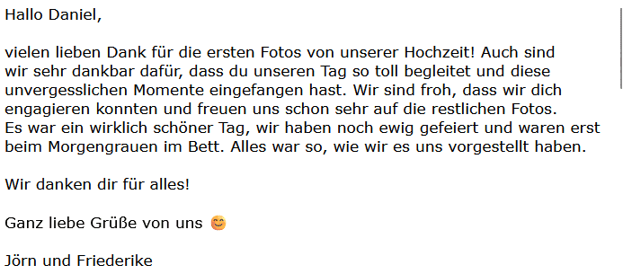 Feedback liebe Worte Jörn-Friederike